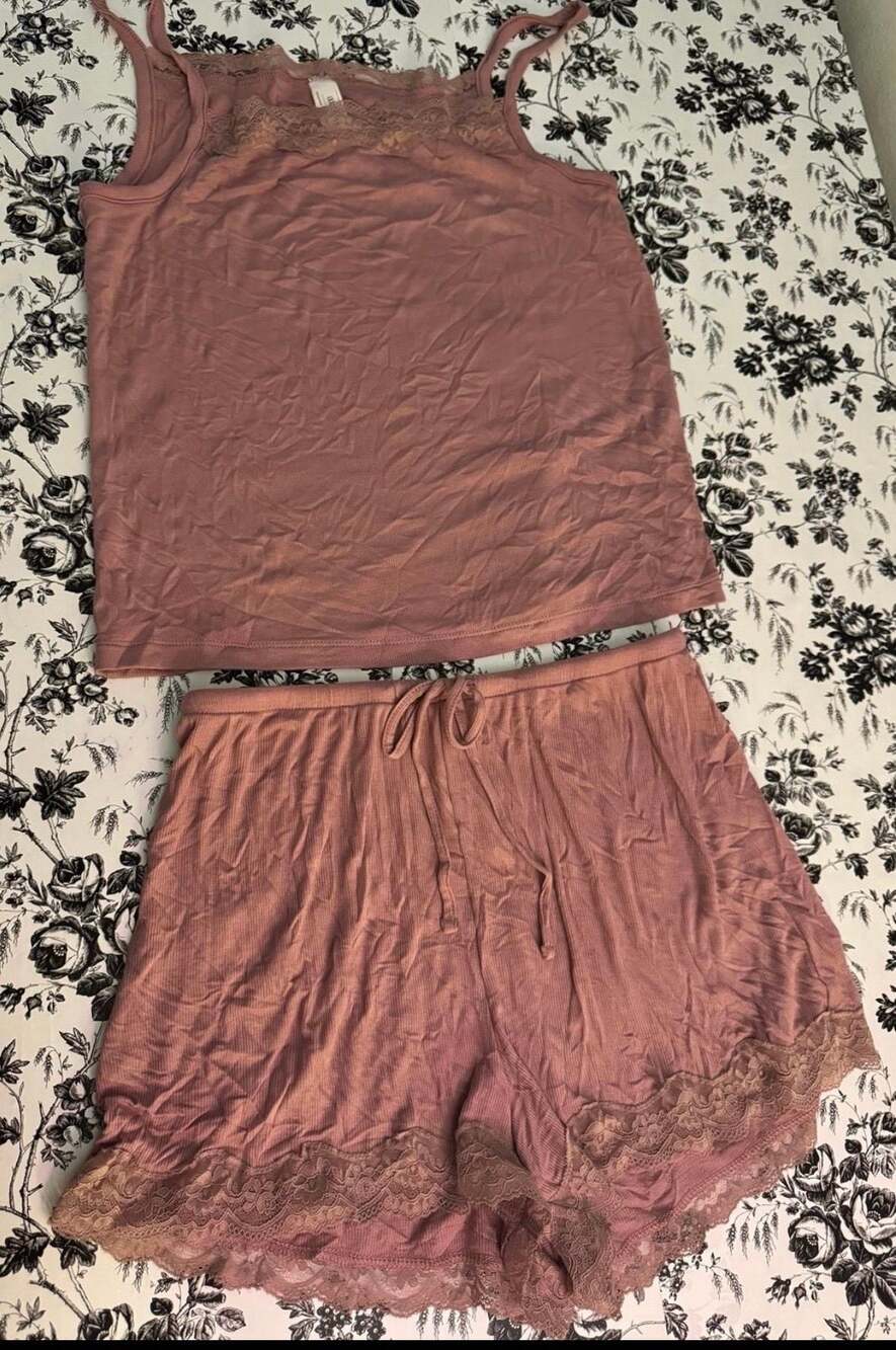 Mauve ribbed pajama set Auden - Picture 3 of 4